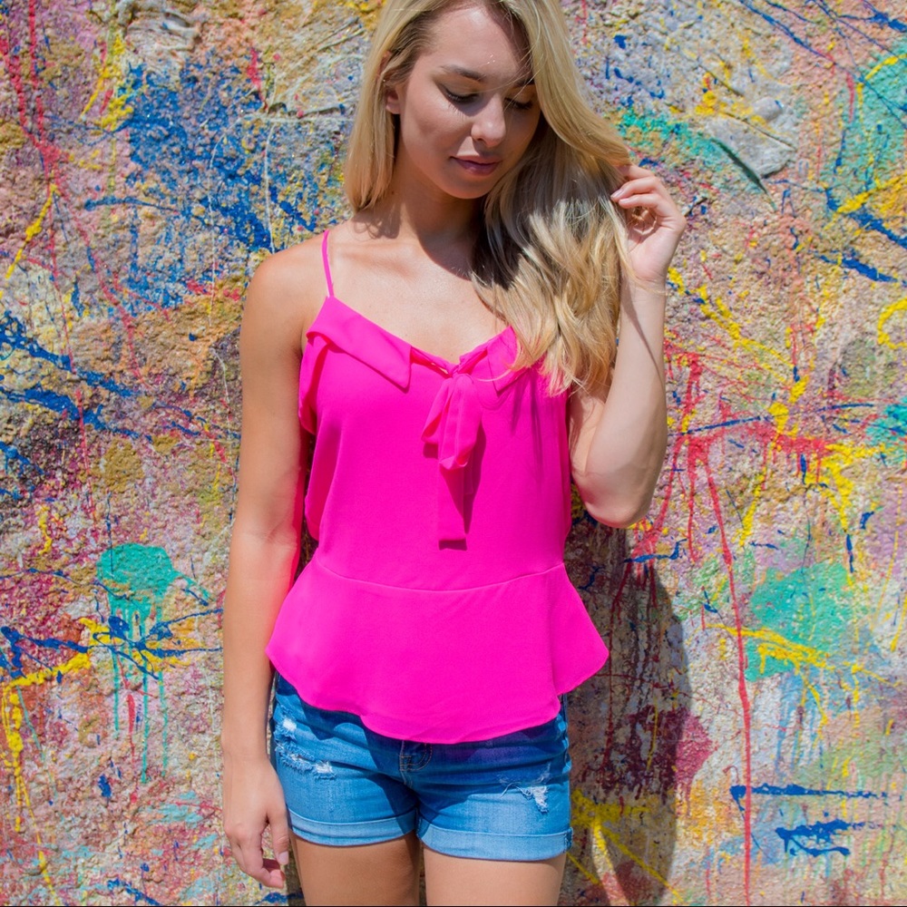 NWT- Naked Zebra Cami in hot pink